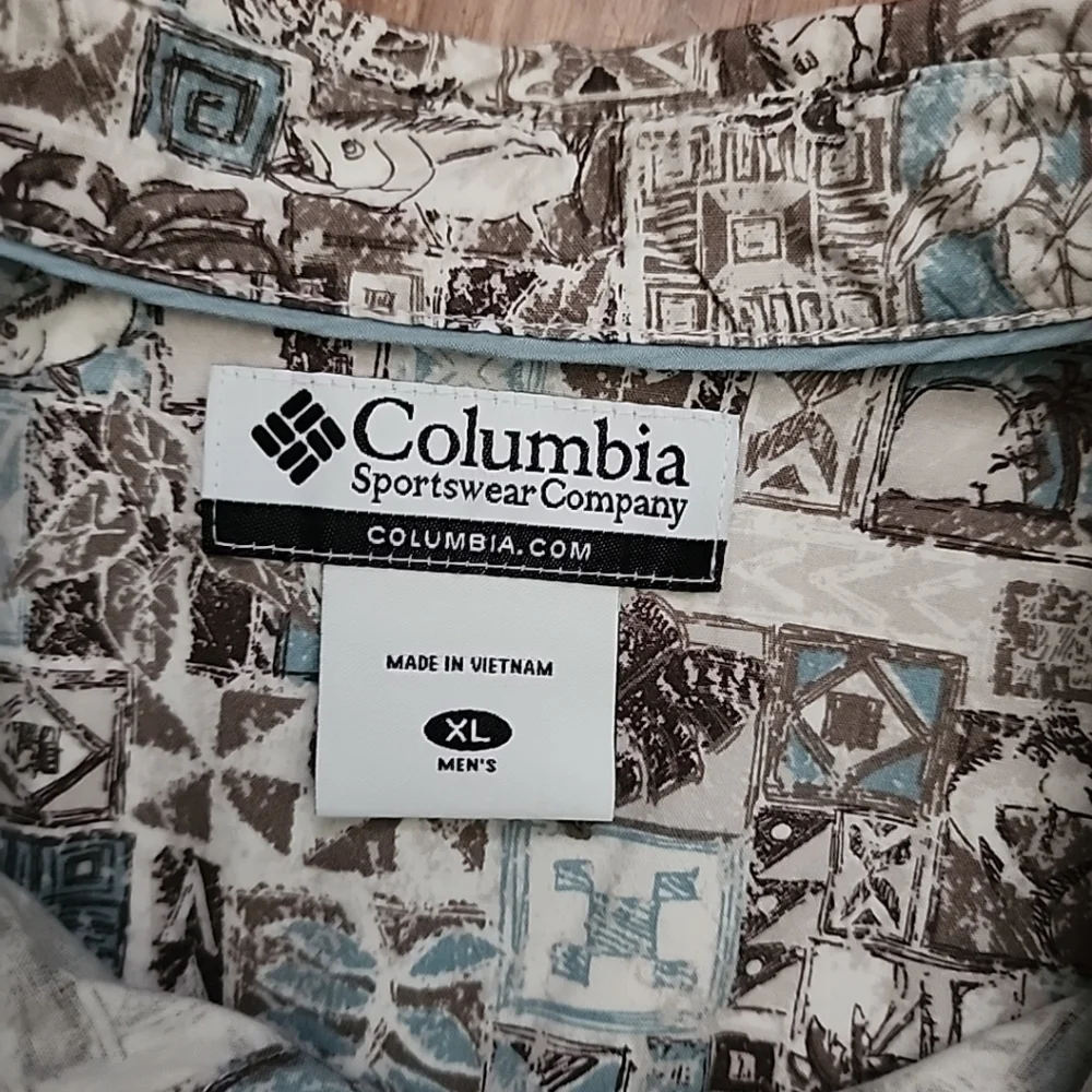 Columbia button down short‎ sleeve shirt xl cotton 1 pocket